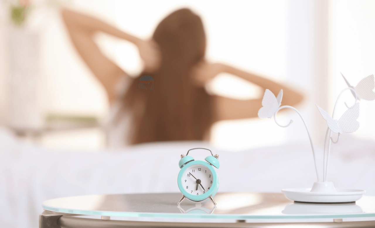 Alarm clock in table on bedroom