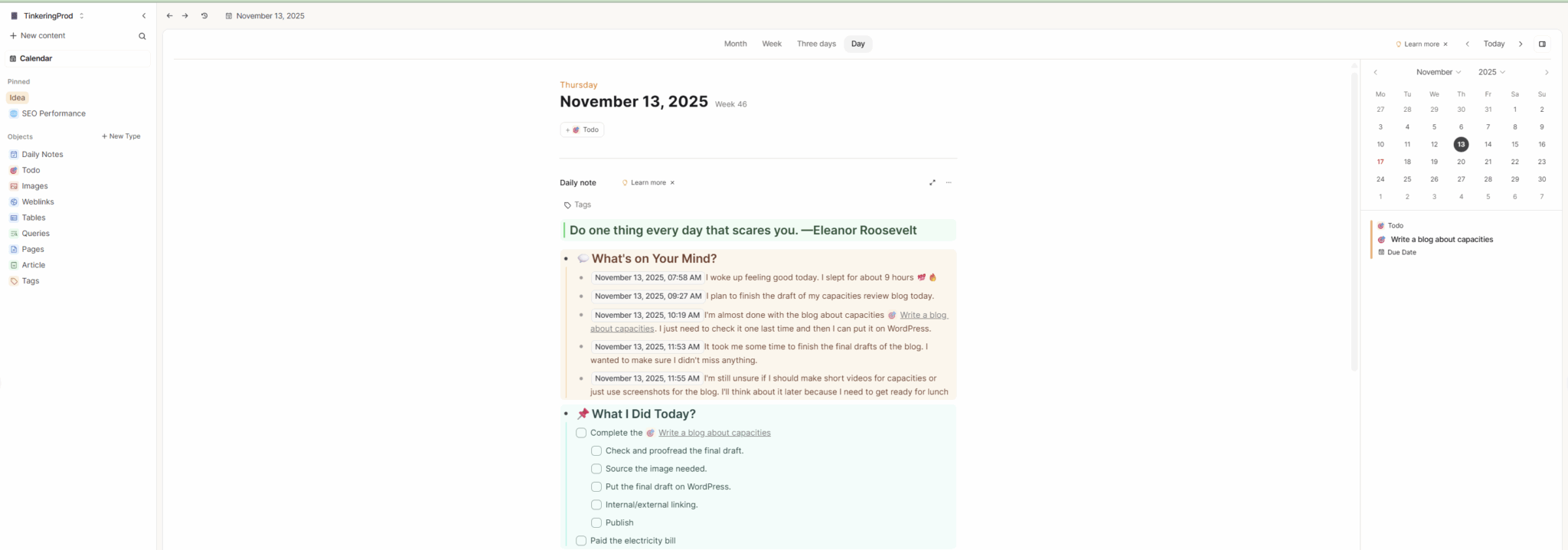 10 Capacities Features That Transformed My Daily Journaling - TinkeringProd